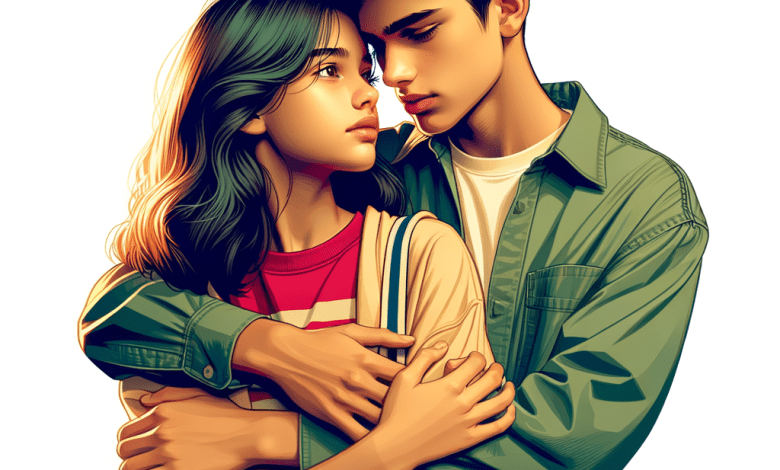 teen couple loving digital art, trending on artstation, hd